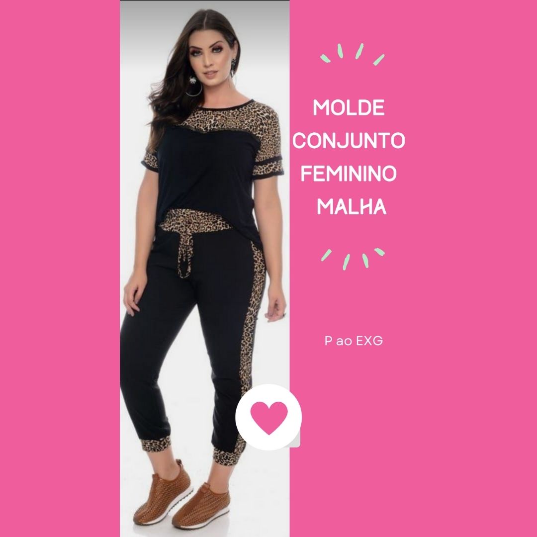 Molde De Conjunto Blusa Cal A Feminino Em Malha Em Pdf Atacad O