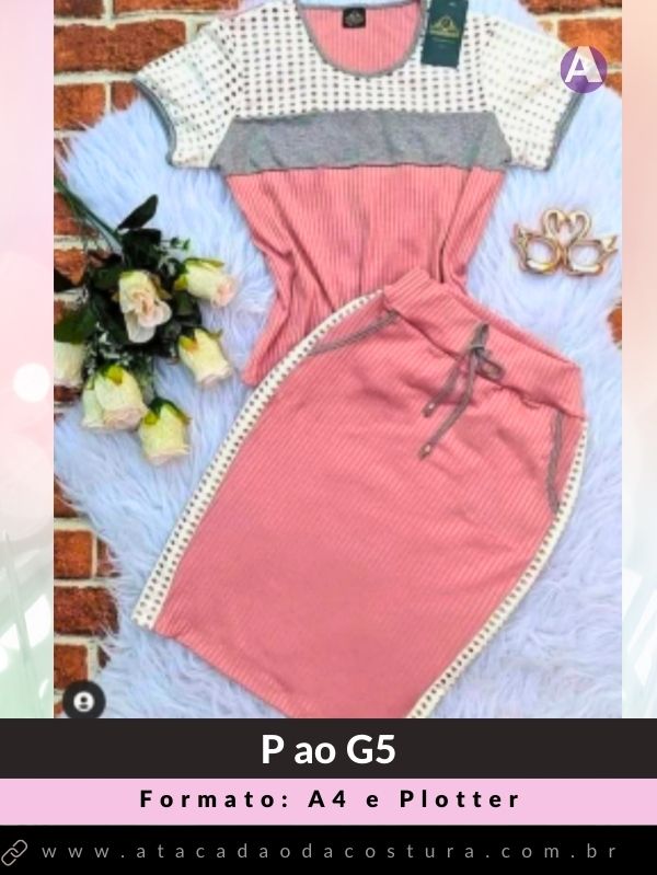 Molde de conjunto blusa e saia em pdf Atacadão da Costura