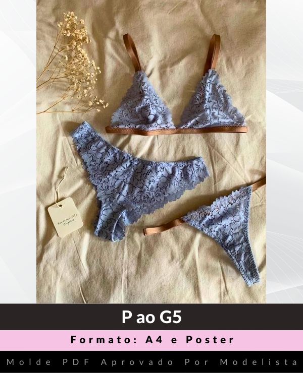 Molde Conjunto Tr S Pe As Lingerie Atacad O Da Costura