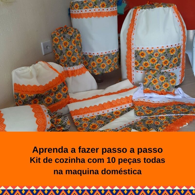 Kit De Cozinha Com 10 Peças Todas Na Maquina Doméstica