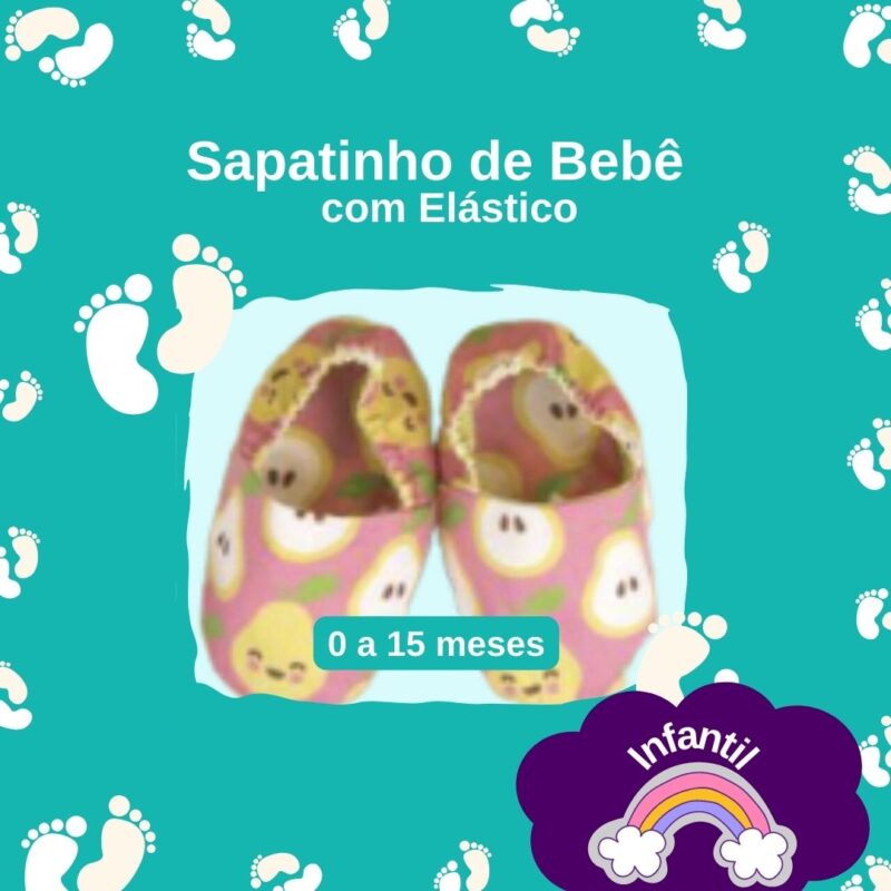 Molde de Sapatinho Bebê Com Elástico em PDF
