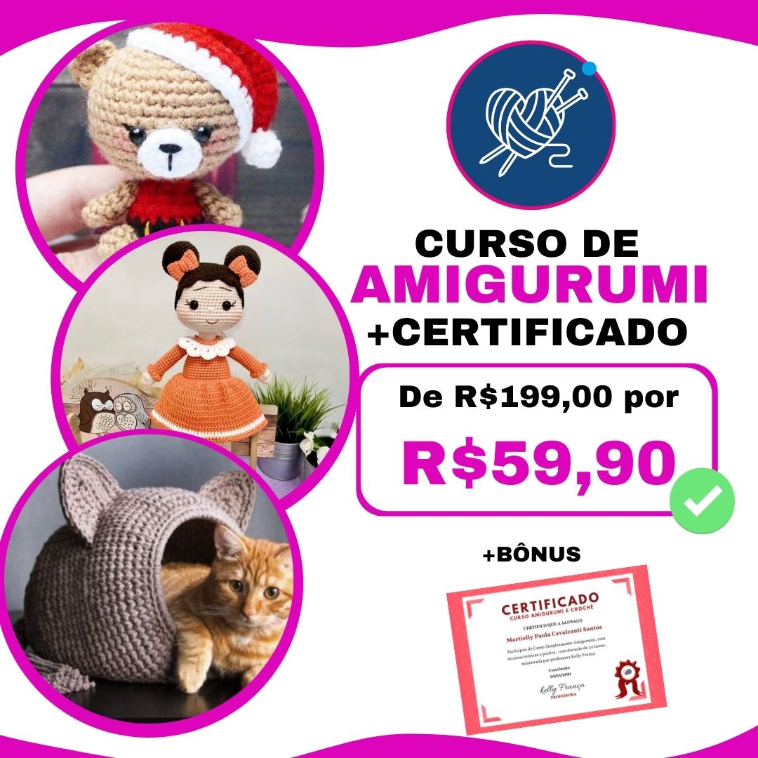 curso amigurumi e receitas