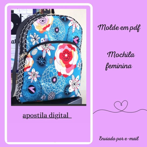 Molde de Mochila Feminina Média em PDF