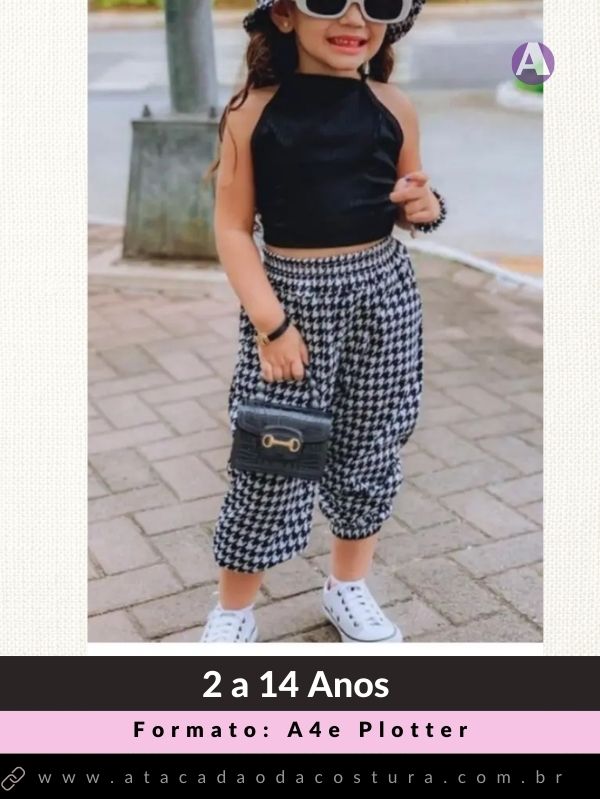 Molde De Conjunto Infantil Cropped E Cal A Jogger Em Pdf Atacad O