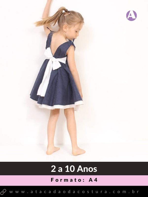 Vestido-Infantil-com-decote-Nas-Costas-em-Pdf