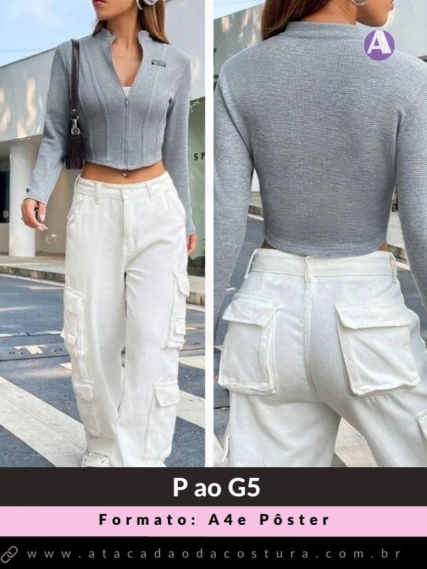 Molde Conjunto Cropped E Cal A Cargo Hanna Atacad O Da Costura