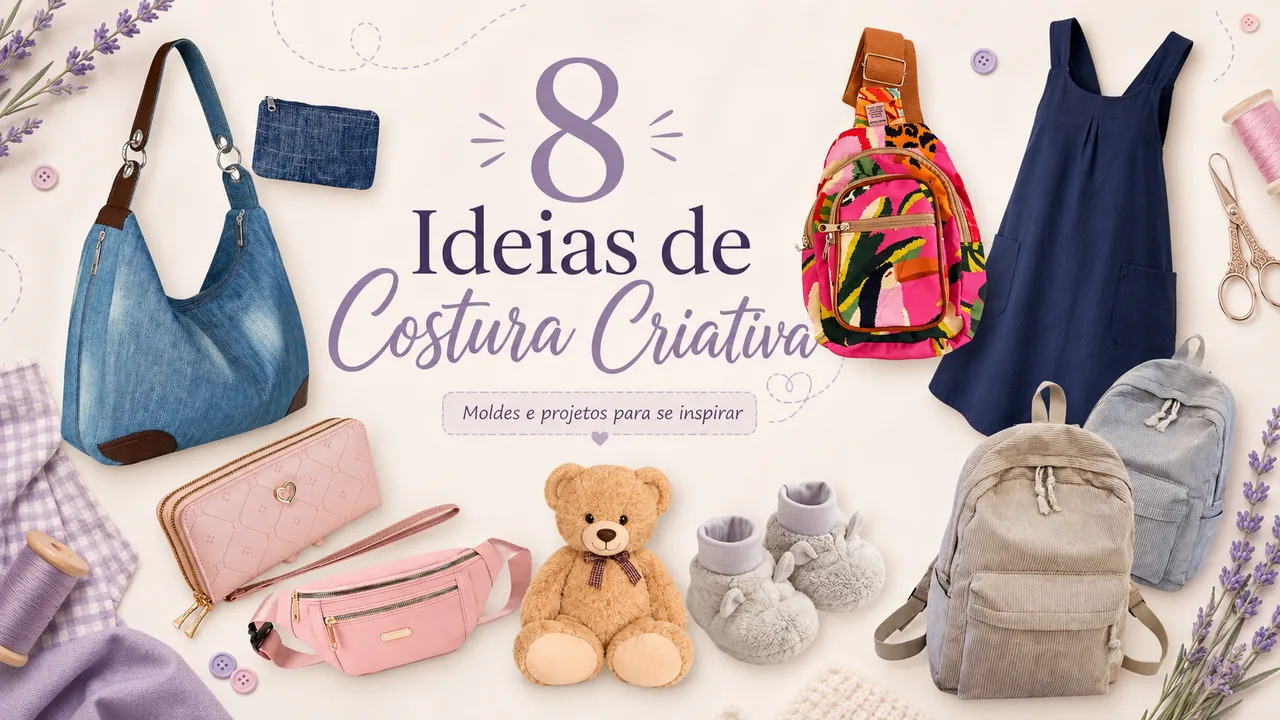 Ideias de costura criativa com bolsas, mochilas e projetos